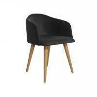 Manhattan Comfort 1020484 Kari Velvet Matelasse Accent Chair in Black